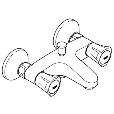 GROHE Costa L Badmengkraan met omstel en koppelingen chroom 25450001 GROHE Costa L Badmengkraan met omstel en koppelingen chroom 25450001