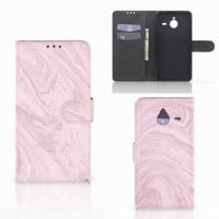 Microsoft Lumia 640 XL Bookcase Marble Pink - Origineel Cadeau Vriendin - thumbnail