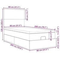 Ottoman bed met matrassen en LED's 80x200cm fluweel lichtgrijs - thumbnail