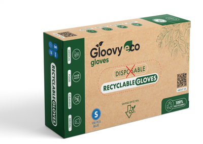Gloovy Eco Recyclebare Handschoenen Blauw S Gloovy Eco Recyclebare Handschoenen Blauw S