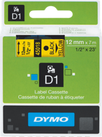 Labeltape dymo labelmanager d1 polyester 12mm geel - thumbnail