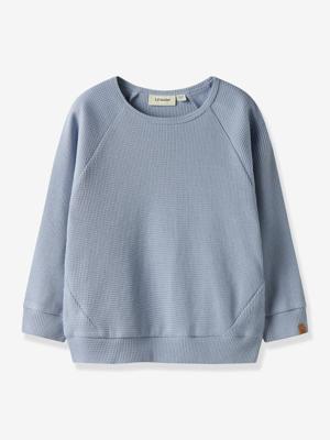 Sweater jongen LIL'ATELIER MINI piqué van katoen lichtblauw