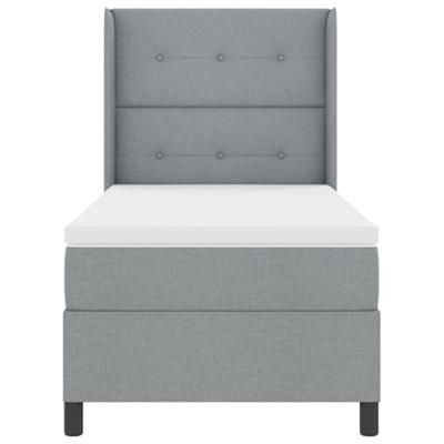 Boxspringbed met matras en LED stof lichtgrijs 100x200 cm