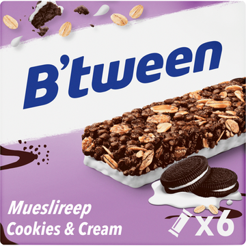 B&apos;tween Cookies & Cream 6 x 23 g bij Jumbo