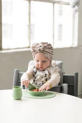 4-delige EZPZ First food-maaltijdset van siliconen blauw