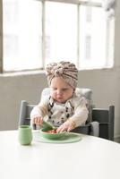 4-delige EZPZ First food-maaltijdset van siliconen blauw - thumbnail