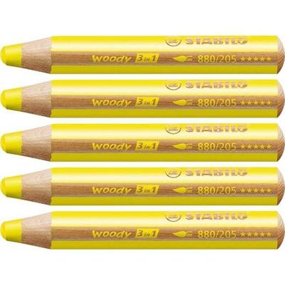 STABILO woody 3 in 1, multitalent kleurpotlood, geel, per stuk