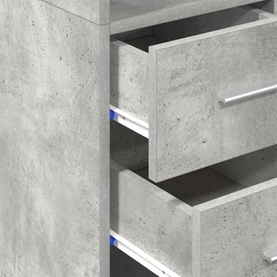 Opbergkast smal 30x42,5x225 cm bewerkt hout betongrijs