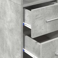 Opbergkast smal 30x42,5x225 cm bewerkt hout betongrijs - thumbnail