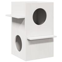VidaXL Kattenhuis 43x43x60 cm massief grenenhout wit - thumbnail