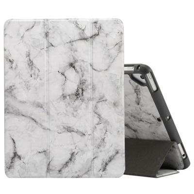 Marmeren textuur patroon horizontale Flip Case voor de iPad 9 7 (2018) met drie-vouwen houder & Pen Slots(Black)