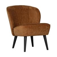 WOOOD Fauteuil 'Sara' Chenille, kleur Cognac - thumbnail