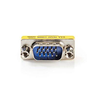 VGA-Adapter - VGA Male - VGA Male - Vernikkeld - Recht - Metaal - Metaal - Polybag