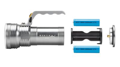 Montis Aluminiowa ręczna latarka akumulatorowa LED MT154 Grijs Zaklamp