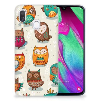 Samsung Galaxy A40 | TPU Hoesje | Vrolijke Uilen