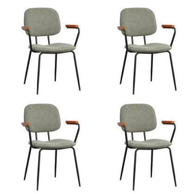 Bronx71 Scandinavische eetkamerstoel Oskar groen gerecyclede stof -