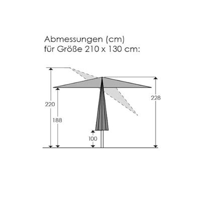 Schneider Parasol Bilbao 210 x 130 cm (Zilvergrijs) Schneider Parasol Bilbao 210 x 130 cm (Zilvergrijs)