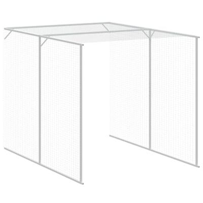 Kippenhok met ren 165x863x181 cm gegalvaniseerd staal antraciet