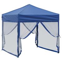Partytent inklapbaar met zijwanden 2x2 m blauw - thumbnail