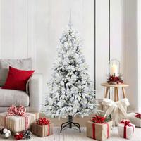 VidaXL Kunstmatige inklapbare kerstboom wit 150 cm pe en pvc - thumbnail