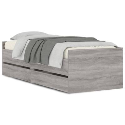 Bedframe met lades grijs sonoma eikenkleurig 100x200 cm - thumbnail