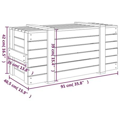 Opbergbox 91x40,5x42 cm massief grenenhout honingbruin
