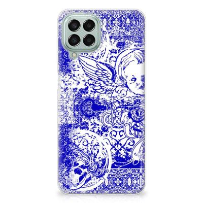 Silicone Back Case Samsung Galaxy M33 Angel Skull Blauw Silicone Back Case Samsung Galaxy M33 Angel Skull Blauw