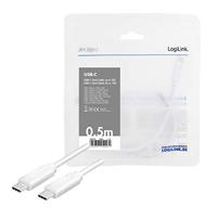 LogiLink USB-kabel USB 3.2 Gen1 (USB 3.0 / USB 3.1 Gen1) USB-C stekker, USB-C stekker 0.50 m Wit CU0130 - thumbnail