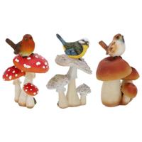 Esschert Design paddenstoel met vogel s - thumbnail