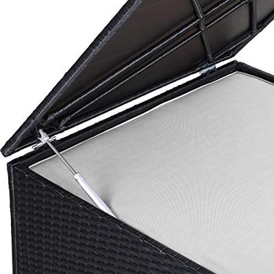 Polyrotan kussenbox Zwart 318L