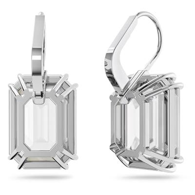 Swarovski 5636569 Oorhangers Millenia Octagon zilverkleurig-wit 10 x 22 mm