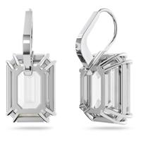Swarovski 5636569 Oorhangers Millenia Octagon zilverkleurig-wit 10 x 22 mm - thumbnail