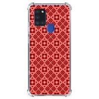 Samsung Galaxy A21s Doorzichtige Silicone Hoesje Batik Rood - thumbnail