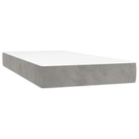 Pocketveringmatras medium 80x220x20 cm fluweel lichtgrijs - thumbnail
