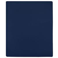Hoeslakens 2 st jersey 90x200 cm katoen marineblauw - thumbnail