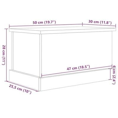Opbergbox 30x50x28 cm bewerkt hout artisanaal eikenkleurig Opbergbox 30x50x28 cm bewerkt hout artisanaal eikenkleurig