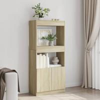 Hoge kast 63x33x140 cm bewerkt hout sonoma eikenkleurig - thumbnail