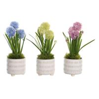 Decoratieve plant DKD Home Decor Schuim Blauw Roze Geel Polypropyleen 15 x 15 x 30 cm (3 Onderdelen) - thumbnail