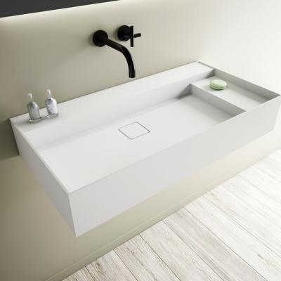 Wastafel Ideavit Solidbliss 90x45x16 cm Solid Surface 1 Plateau Mat Wit Ideavit Wastafel Ideavit Solidbliss 90x45x16 cm Solid Surface 1 Plateau Mat Wit Ideavit