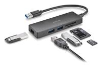NGS IHUB Reader USB 3.0-hub met kaartlezer, 5 poorten, hoge snelheid 5 Gbit/s, universele compatibiliteit, pc en Mac, Plug & Play-systeem, compact en draagbaar ontwerp, 190 mm kabel - thumbnail