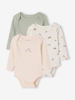 Set van 3 body's baby lange mouwen saliegroen - thumbnail