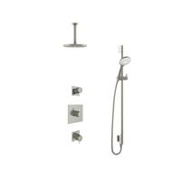 Hotbath Get Together IBS2GN inbouwdouche met 3s handdouche, 15cm plafondbuis en glijstang geborsteld nikkel - thumbnail