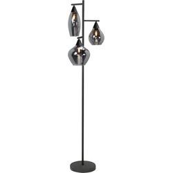 Highlight VloerlampCambio zwart 3-lichts smoke glas - V4559.01