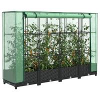VidaXL Verhoogde plantenbak met kashoes rotanlook 160x40x123 cm - thumbnail