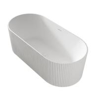 ZEZA Blend vrijstaand bad - ribbel - 170x80x58cm - met afvoer - acryl - mat wit TW-7681-MW-170 - thumbnail
