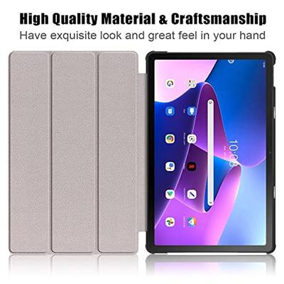 Lunso - Lenovo Tab M10 Plus Gen 3 (3e generatie) - Tri-Fold Bookcase hoes - Rood Lunso - Lenovo Tab M10 Plus Gen 3 (3e generatie) - Tri-Fold Bookcase hoes - Rood