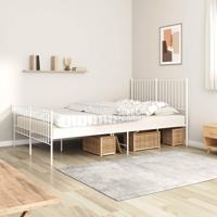 Bedframe met hoofd- en voeteneinde metaal wit 140x200 cm - thumbnail