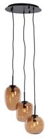Light & Living Hanglamp 'Mezza' Glas, 3-lamps, kleur Bruin - thumbnail
