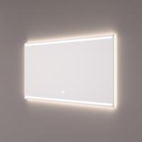 HIPP Design spiegel met 2 Horizontale LED Banen en Indirecte LED Verlichting Rondom 100x70x3cm + Spiegelverwarming + Touchdimmer + Kleurenwissel - thumbnail