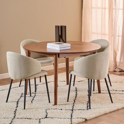 Bendt Uitschuifbare Ronde Eettafel 'Montreux' Walnoot, 115-154 x 115cm, kleur Bruin Bendt Uitschuifbare Ronde Eettafel 'Montreux' Walnoot, 115-154 x 115cm, kleur Bruin